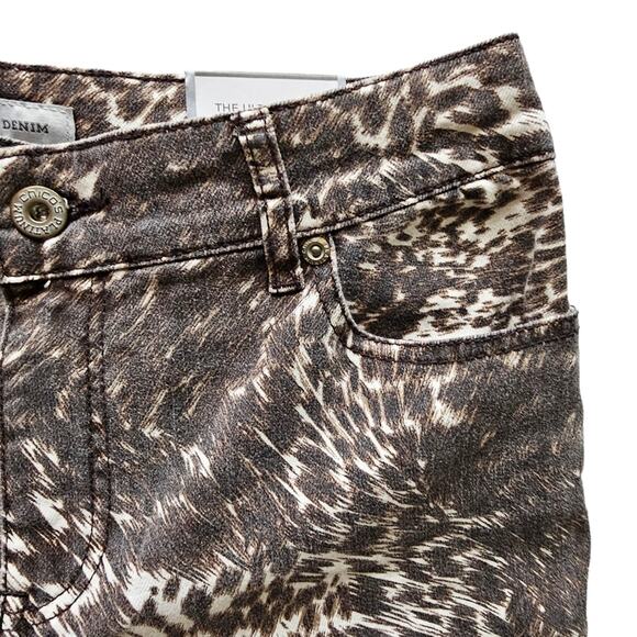 NWT Chico's Jeans Women's Size 6 Chicos 0.5 Platinum Pony Print Slim Tan Brown - Picture 6 of 14